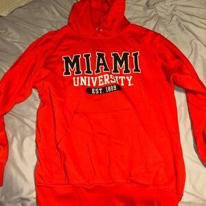 Red Miami OH sweatshirt, size medium